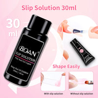 BQAN Poly Nail Gel Kit, 3 Colors -Pink Nude White- Poly Extension Gel With Dual Forms Builder Extension for Nail Tech DIY at Home Manicure Set