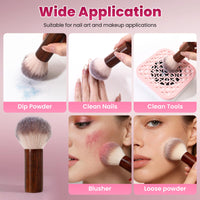 BQAN Professional Nail Dust Brush with Wooden Handle - Soft Bristle Cleaning Brush for Acrylic & Gel Nail Art, Powder Removal Tool for Nail Tech, Salon & Home Manicure