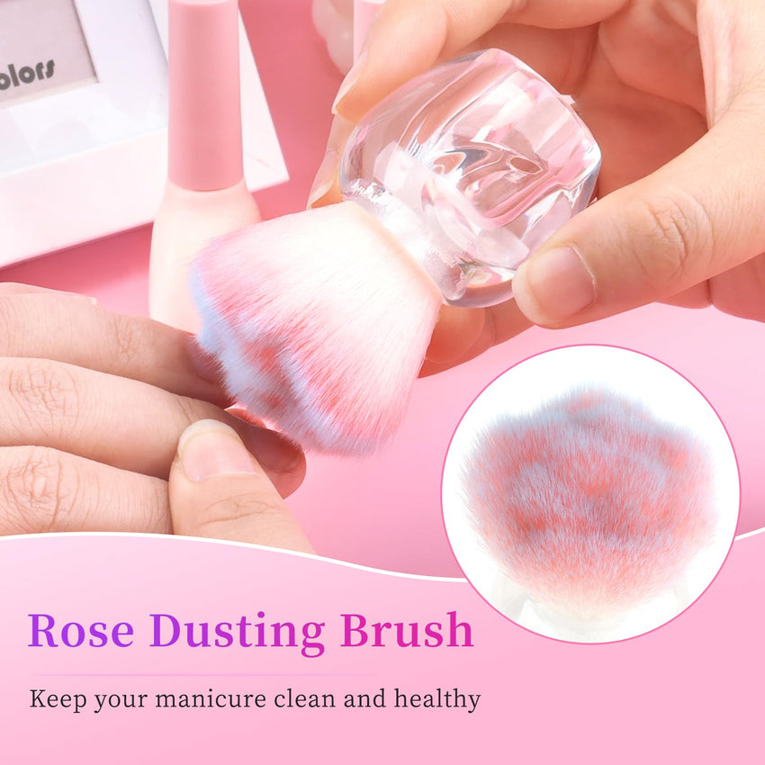 BQAN Nail Dust Brush Nail Art Dust Powder Remover Brush Nail Arts Dust Cleaner Brush Soft Kabuki Cleaner Brush for Makeup or Acrylic UV Gel Nail Arts
