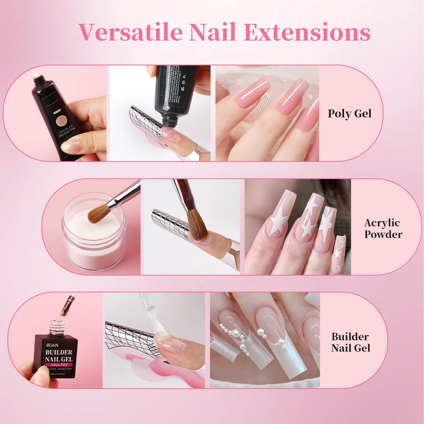 BQAN 100PCS Nail Forms for Builder Gel, Self Adhesive Nail Extension Forms, Professional Nails Art Tips for Acrylic Nails Poly Gel