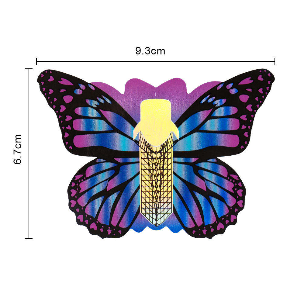 Aluminium Holographic Colorful Butterfly Nail Forms – BQAN
