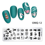 BQAN Christmas Nail Template Stamping Plate Mix Flower Butterfly Geometry Cartoon Designs