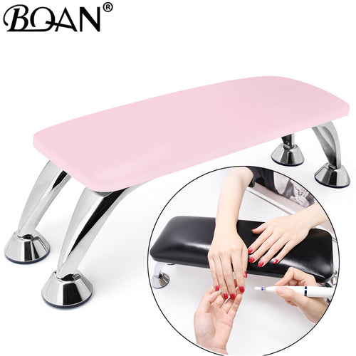 BQAN Leather Nail Hands Holder Arm Rest Manicure Hands Cushion Stand with Stainless Steel Bracket For Nail Art Manicure Pillow