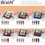 BQAN 4 colores espejo sólido polvo de uñas brillo lentejuelas efecto metálico uñas arte UV Gel polaco cromo pigmento decoración de uñas