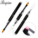 BQAN 1pc Double Side Nail Art Brush Spatula Poly Nail Gel Pen Manicure Tip Extension Acrylic Builder Accessory Rod Tool