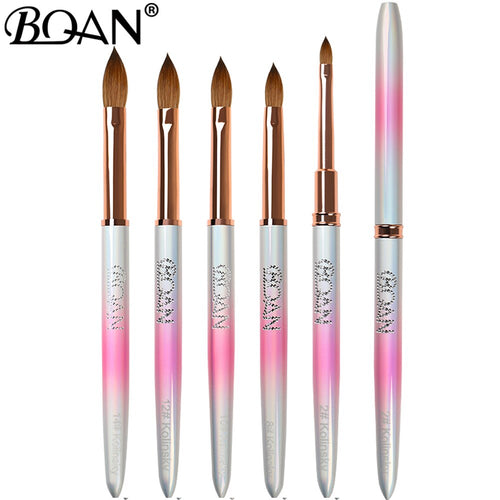 BQAN #2-#14 Gradient Kolinsky Acrylic Brush Pure Nail Brushes For Acrylic Application Professional Best Nail Art Brush Set