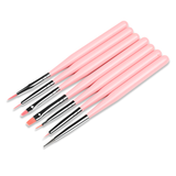 BQAN 7pcs/Set Of Mahogany Nail Pen Multifunctional Line Gel Extension Pen Nail Polish Painting Drawing Brush Liner Nail Brush
