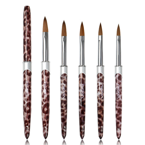 BQAN Leopard Print Logo 100% Kolinsky UV Polish Gel Synthetic Acrylic Brush Tool Painting Liner Pen Sable 3D Acrylic Nail Art Brush