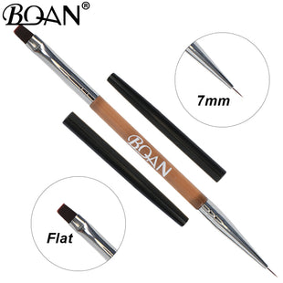 BQAN Black Double Head Crystal Handle 5mm&7mm&11mm&13mm&15mm Drawing Brush Liner Brush Painting Pen Gel Polish Crystal Nail Art Manicure Tools