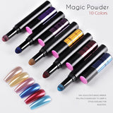 Air Cushion Magic Powder Pen Lacquer Nail Art Manicure Chrome Glitter Magic Mirror Powder Nail Air Cushion Pen DIY Art Beauty