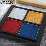 BQAN 4 colores espejo sólido polvo de uñas brillo lentejuelas efecto metálico uñas arte UV Gel polaco cromo pigmento decoración de uñas