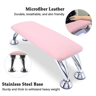 BQAN Leather Nail Hands Holder Arm Rest Manicure Hands Cushion Stand with Stainless Steel Bracket For Nail Art Manicure Pillow