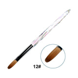 BQAN 1PC Kolinsky Hair Nail Art Brush Manicure Acrylic UV Gel Builder Painting Drawing Acrylic Brushes Transparent Nail Polish Tool