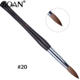 BQAN #2-#22 Kolinsky Acrylic Nail Brush Good Quality Nail Art Mink Brush Wood Handle Gel Builder Manicure Brush Drawing Tools