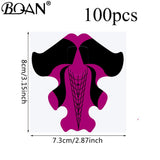 BQAN 100pcs Dazzle French Nail Forms Tips Marbling Nail Extension Art Tools Designs Acrylic Curve False Nails Art Guide Forms