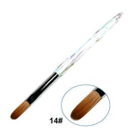 BQAN 1PC Kolinsky Hair Nail Art Brush Manicure Acrylic UV Gel Builder Pintura Dibujo Pinceles Herramienta de esmalte de uñas transparente