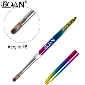 BQAN #8-#18 Kolinsky Acrylic Brush 3D Pure Handmade Nail Brushes For Acrylic Application Professional Nail Art Brush Set
