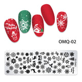 BQAN Christmas Nail Template Stamping Plate Mix Flower Butterfly Geometry Cartoon Designs