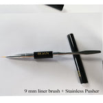 BQAN 1 Pc Dual-end Acrylic #12 Nail Art Gel Brush Extension Builder Nail Stainless Pusher Tool UV Gel Remove Spatula Stick