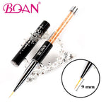 BQAN, 1 pieza, 7mm/9mm/11mm, mango de diamantes de imitación, pincel delineador para decoración de uñas