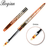 BQAN 2021 New Rose Gold Handle Nail Brush UV Gel Liner Painting Pen Acrylic Drawing Brush for Nails Nail Art Tool Nail Pen